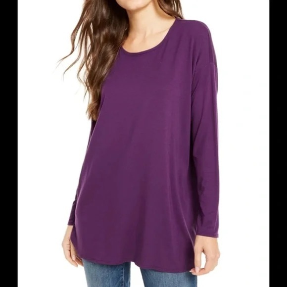 Ava & Viv Purple Oversized Tunic Top NWT - Picture 1 of 4